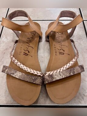 Blowfish Malibu Women's Goya Desert Rose Mirage/Nude/Pearl Rose Gold Size 10